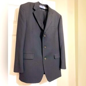 Men's Chaps Black Pinstripe Suit 42 R